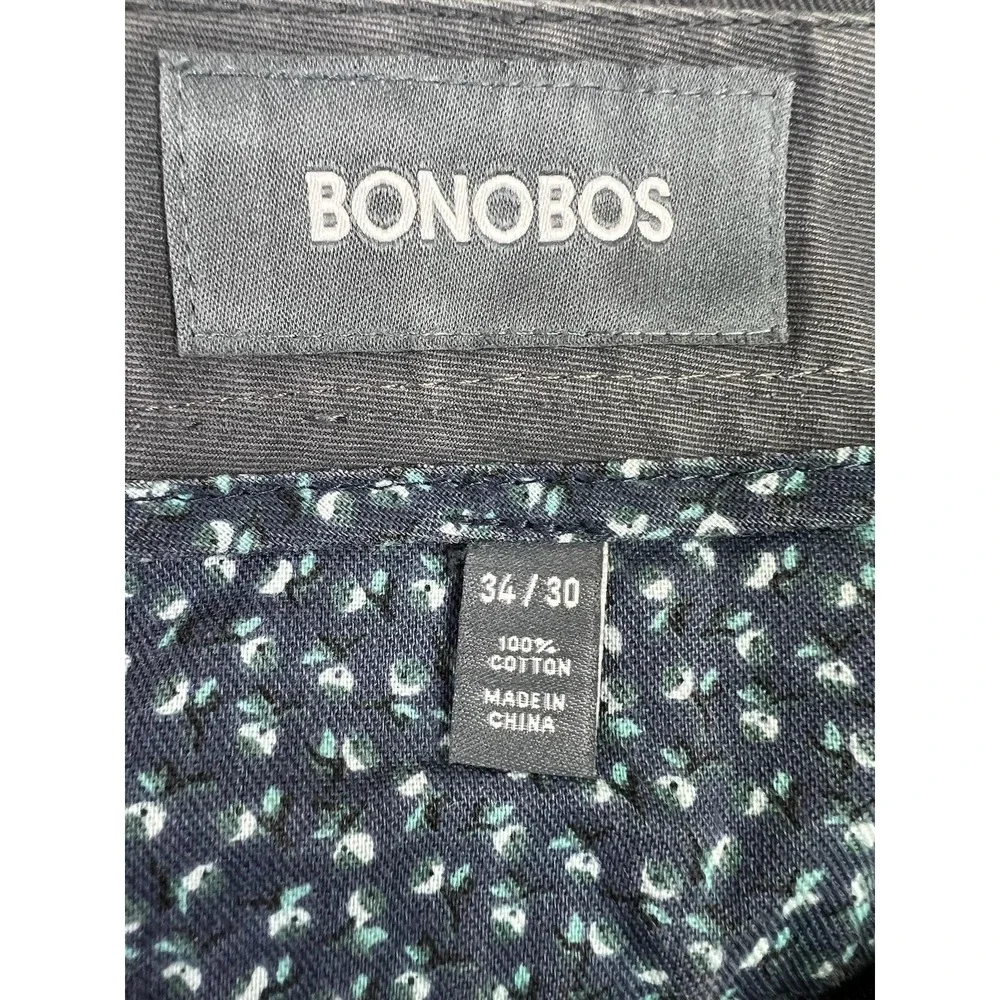 Bonobos Pants Mens 34x30 Gray Straight Fit Chino Flat Front Zip Fly Cotton Twill